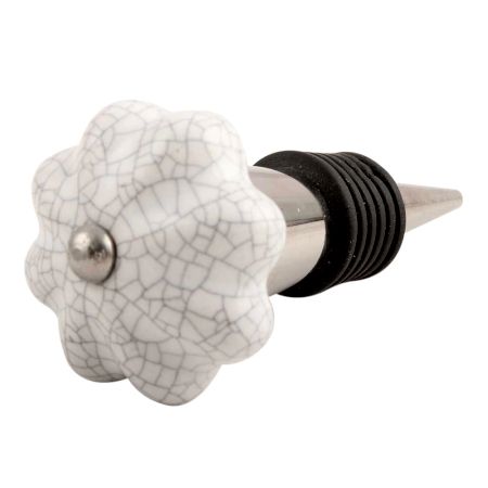 White Crackle Ceramic Melon Wine Stopper